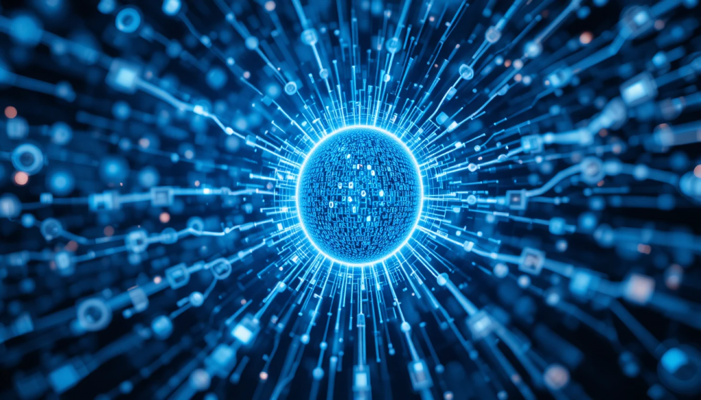 Visualisierung von ChatGPT als KI Netzwerk für digitale Content Strategien