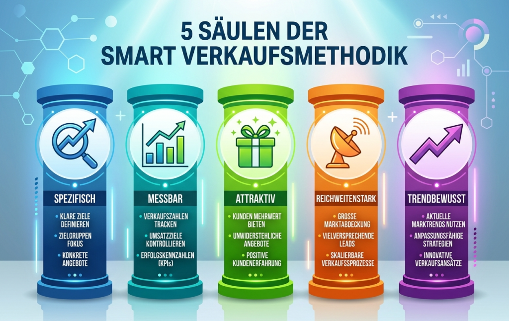 Illustration der 5 Säulen des SMART Verkaufens