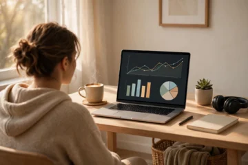Generative Engine Optimization deutsch Homeoffice mit Laptop und AI Dashboard