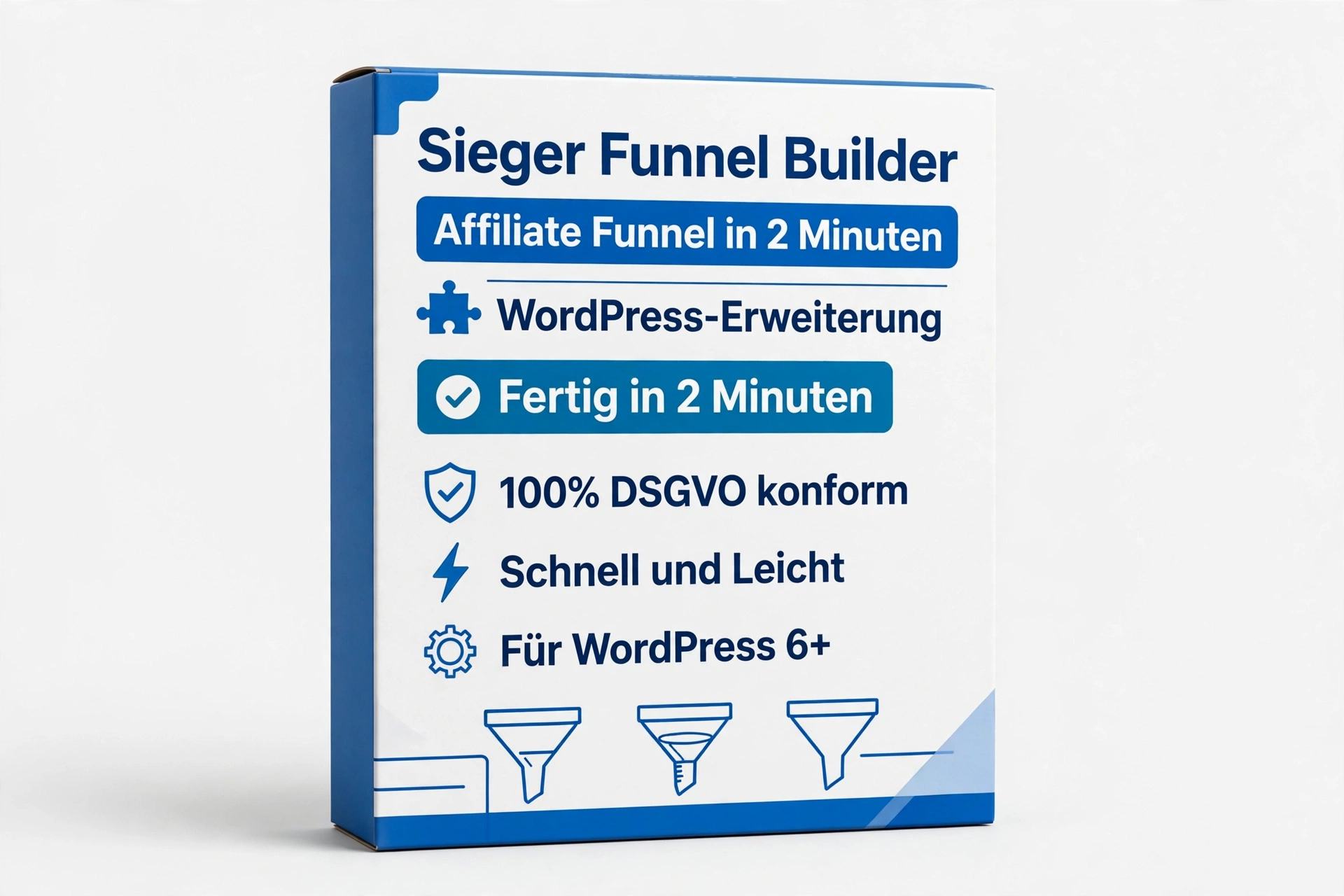 Sieger Funnel Builder Produktbox Affiliate Funnel in 2 Minuten WordPress Erweiterung DSGVO konform